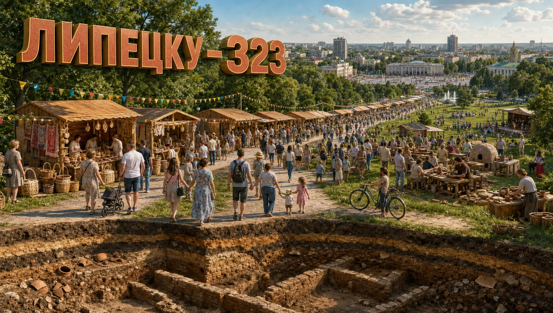 Липецку — 323 года: как город отмечает праздник с «Липецким городищем» и большой ярмаркой