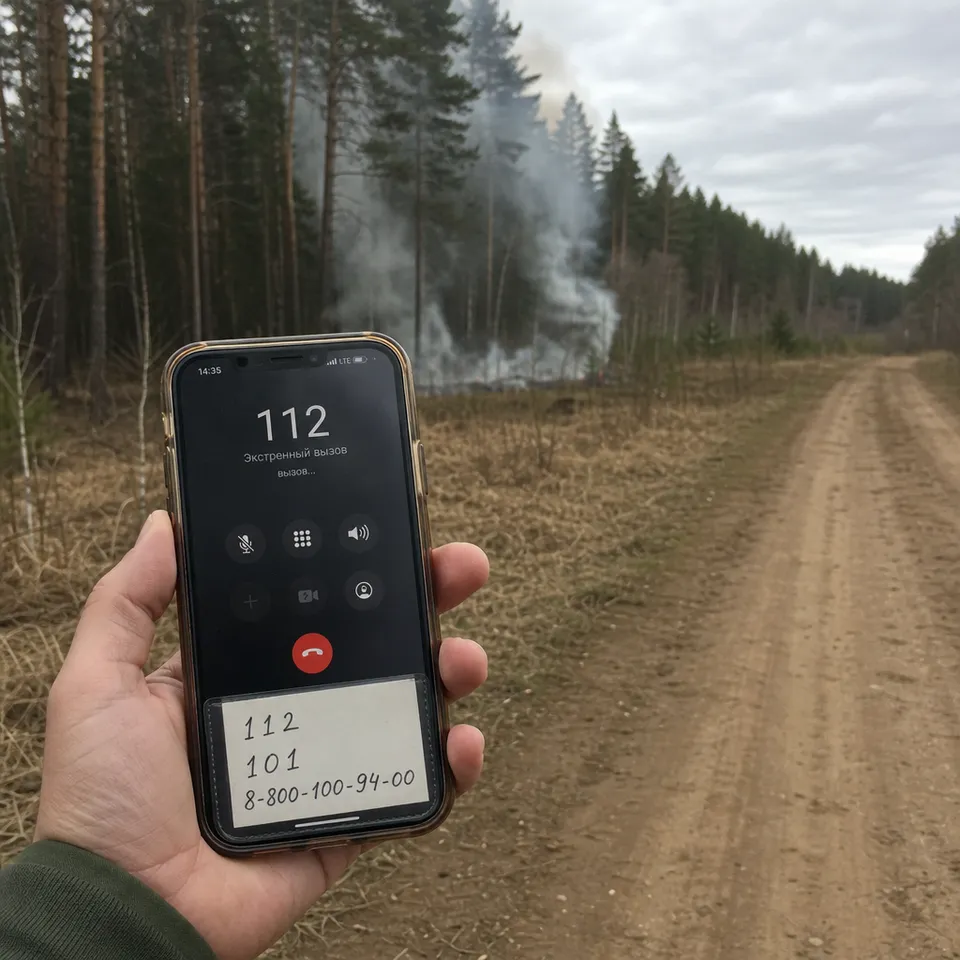 Куда звонить при лесном пожаре: 112, 101, лесная охрана