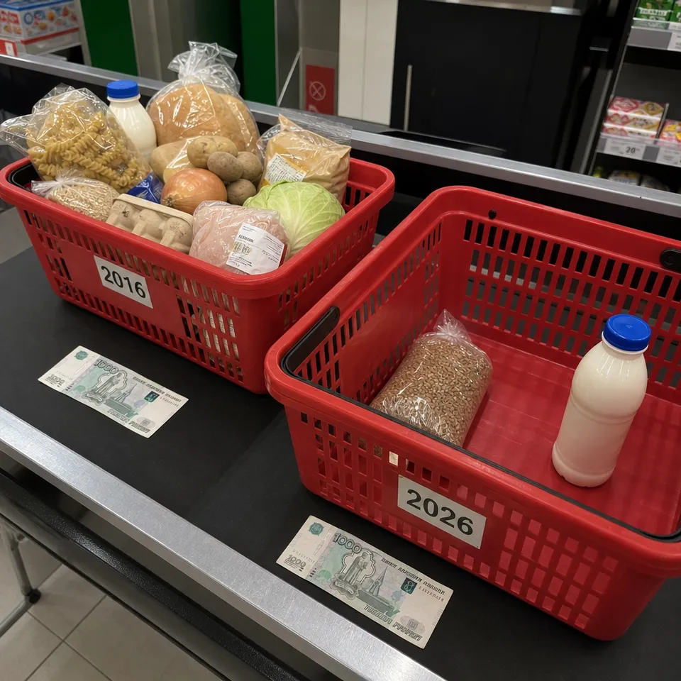 Рубль 2026: цены на продукты выросли вдвое за 10 лет