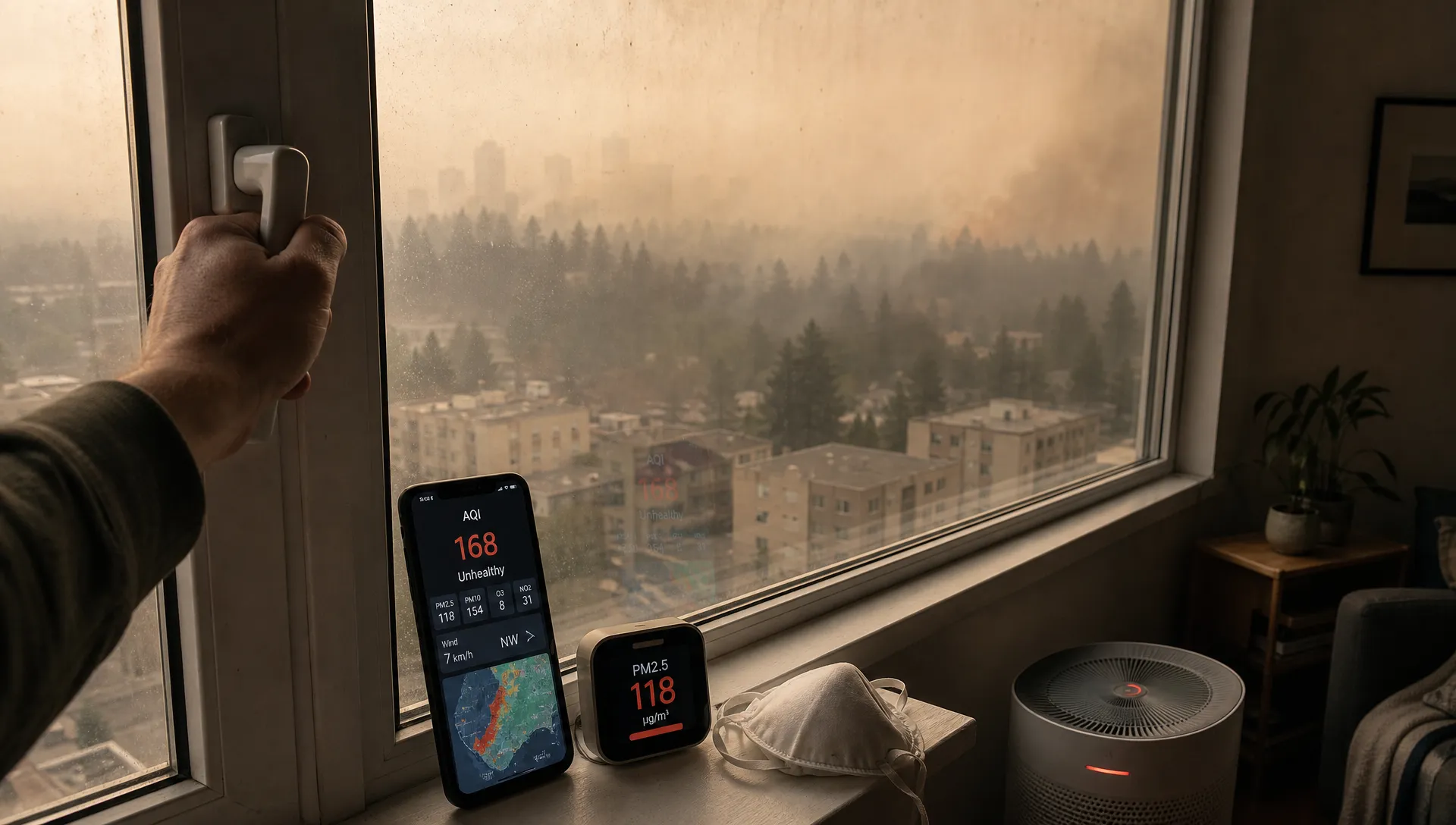 Качество воздуха при лесных пожарах: AQI и ПДК PM2.5