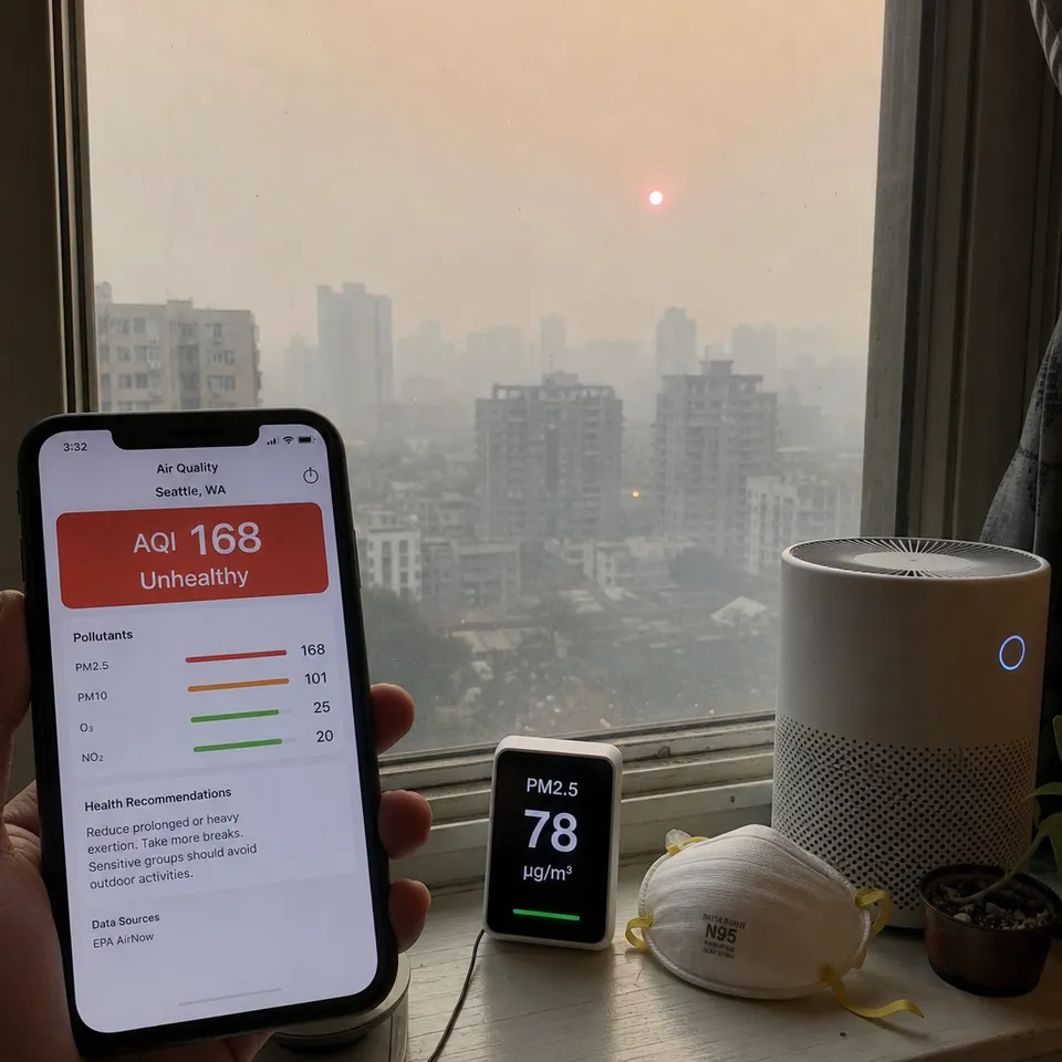 Качество воздуха при лесных пожарах: AQI и ПДК PM2.5