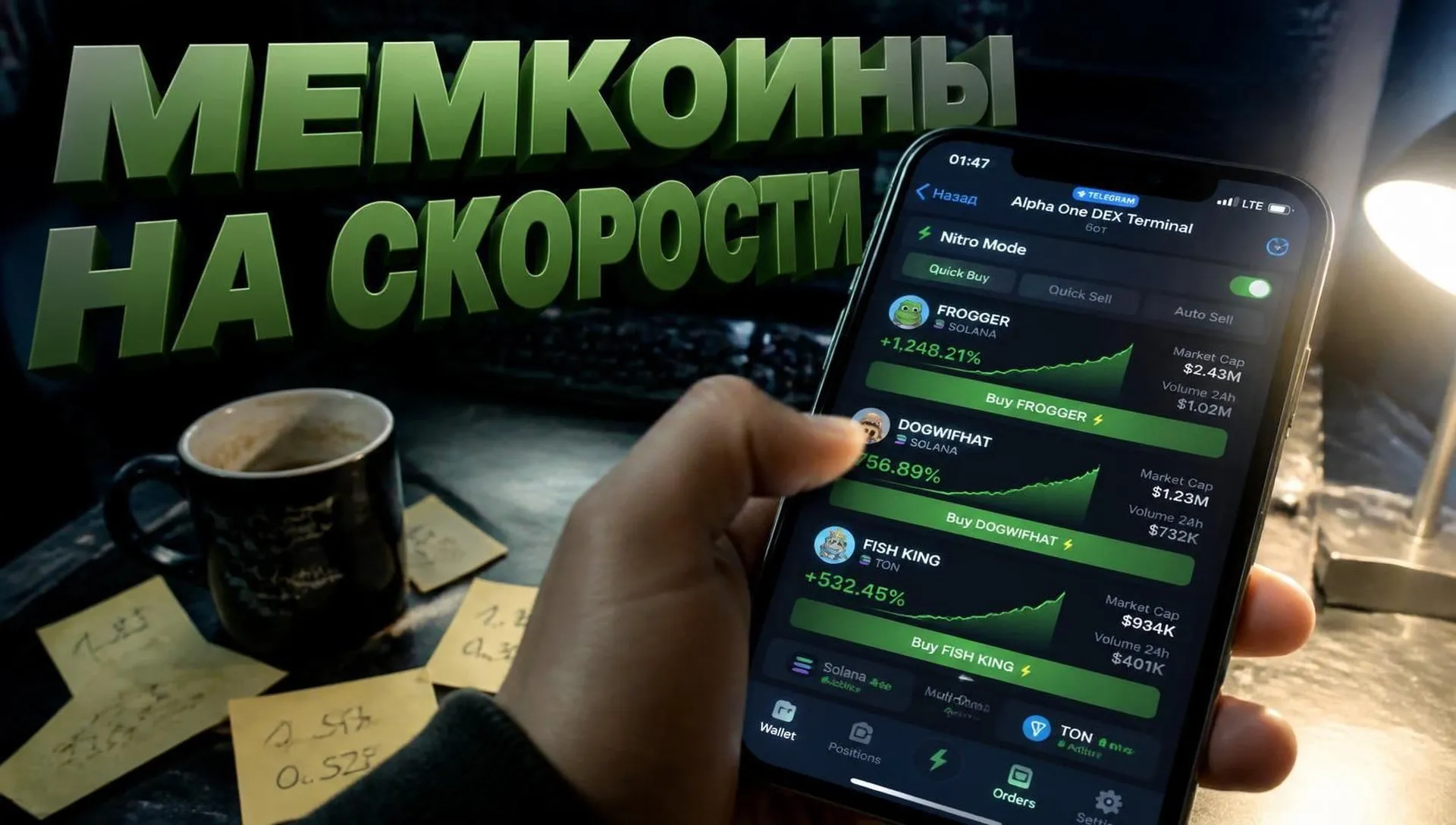 Alpha One DEX Terminal: быстрый трейдинг мем-коинов в Telegram